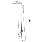 Chrome Bath Square 8'' Ultrathin Rainfall Stainless Steel Shower Head Handheld Set Adjustable Height Gooseneck Arm Wall Rail Diverter Mixer Tap WELS WATERMARK