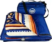 DOWN UNDER OUTDOORS Large Waterproof Windproof Extra Thick 350 GSM Quilted Fleece Stadium Blanket, Machine Washable Camping Picnic & Outdoor, Beach, Baseball,Dog, 82 x 55 (Aztec)