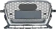 Black Hex Mesh Honeycomb Hood Grill Compatible For Audi Q5/SQ5 8R (2013-2017) - Sport Style Auto Accessory(Dark Grey)