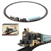 Electric Train Toy Car Set with Lights and Sounds Christmas Railway Model Educational Game Toys for Boy Children