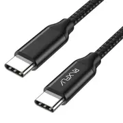 2.4A Type C To USB C Fast Charging Data Cable 1M For Macbook Oneplus 5T Xiaomi Mix 2S S9+ BLACK COLOR