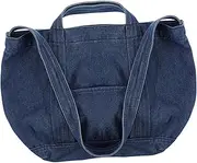 [NOLITOY] Crossbody Bag for Women Tote Bags for Women with Zip Messenger Denim Shoulder Vintage Versatile Handle Navy Handbags Large Crossbody Fabric Women's Purse Denim Purse Blue