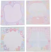 Respicefinem 4Pcs Cute Sticky Note Marker Paper Adhesive Memo Pad Ideal for School Office Desk Organizing With Sweet Cute Style and Patterned Design (Sweetheart Candy 4 books)