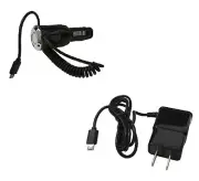2 AMP Car Charger + Wall Travel Home Charger for ZTE Quartz Z797C