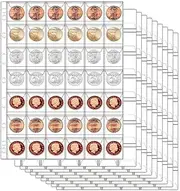AITIME 42-Pocket Coin Pages, Stander 9-Holes Coin Sleeves for Collection Holder Book, 10 Sheets Small Coins Storage Binder Refills for Collectors