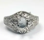14k White Gold Semi Mount Diamond Engagement Ring 0.36 and Size 6.5 and 7.5 Gr
