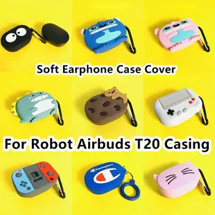 [imamura] 適用於 Robot Airbuds T20 Case 卡通創新奶茶奶牛機器人 Airbuds T20