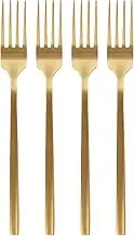 Argon Tableware Stainless Steel Dinner Forks - 19.5cm - Gold - 4X Dining Forks High Polished Metal Fork 4-Piece Table Fork Cutlery Set