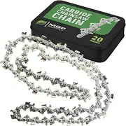 20in Carbide Full-Chisel Chainsaw Chain Loop | 3/8in | .050 Gauge | Fits Stihl, Oregon, and Husqvarna Chainsaws (72 Drives for 20" Bar)
