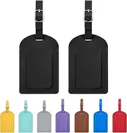 jealkip Luggage Tags for Suitcase Travel Bag Labels Privacy Protection Luggage Tag for Baggage PVC Baggage ID Label Tags Black