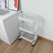 3 Tiers Kitchen Trolley Cart Steel Storage Rack Shelf Trolley Organiser White