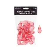 Mega Crafts - 1/2 Pound Acrylic Decorative Ice Rock Teardrops - Coral