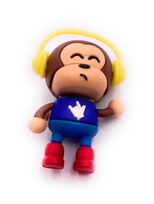 Monkey With Headphones Blue USB Stick USB Flash Drive 8GB 16GB 32GB 64GB 128GB