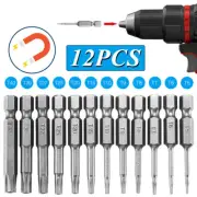 12-in-1 Magnetic Tamper Security Drill Bit Torx Screwdriver Flat Head 1/4" Hex