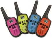 Uniden UH35-4 UHF 4 Handheld 80Ch Radio Walkie Talkies +4 Belts Quad Colour New