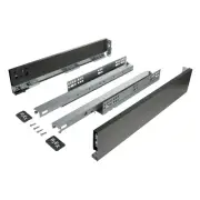 Riex Double wall slide, Slim Drawer Box System GRAY 89/450-600 mm, SOFT Close