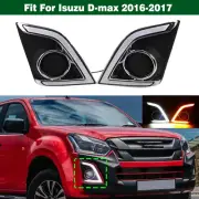 Pair LED DRL Front Bumper Daytime Running Fog Lights For Isuzu D-max 2016-2017