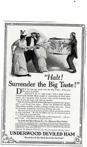 Vintage Ad Print Underwood Deviled Ham " Halt!",Surrender the Big Taste ! ",1911