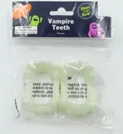 Halloween Teeth Fangs 10 Count Vampire Dracula White Glows In The Dark Fun New