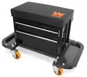 WEN GG1400 400lbs Capacity Garage Glider Rolling Tool Chest Seat w/Storage Pouch