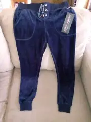 NEW Betsey Johnson Performance Wavy Navy Valour Jogger Pants SMALL NWT
