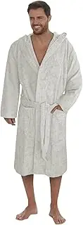 [Octopus] Men's Terry Towelling Bathrobe Made of 100% Cotton (350 g/m²) with Oeko-Tex Certification - Hood - 2 Pockets - Belt f5719