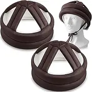 Woanger 2 Pcs Anti Fall Elder Head Safety Helmet Thick Soft Protective Hat Adjustable Seniors Fall Prevention Head Protection Cap Breathable Elderly Helmet for Head Injury Shock Protection (Coffee)
