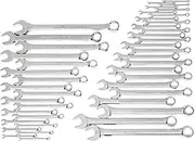 GEARWRENCH 44 Pc. 12 Point Long Pattern Combination SAE/Metric Wrench Set, CHROME