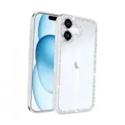 Compatible with iPhone 16 Plus Bling Clear Case Rhinestone Diamond Case for