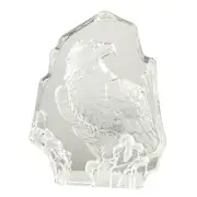 Crystal Eagle Statue - Exquisite Crystal Eagle Figurine on Stand, Gift Glass