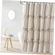 Camel Ruffle Shower Curtain, Vintage 72"W x 72"L (Pack of 1) Camel-w