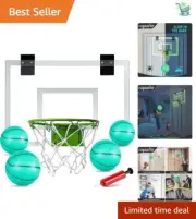 Shatter-Resistant Backboard Indoor Basketball Hoop - Easy Assembly & Storage