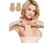 Adhesive Bra Invisible Bra Sticky Bra Strapless Backless Bra Breast Lift Tape Nipple Covers for Women-Natural