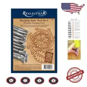 10-Piece Floral Leather Stamp Tool Set with Instructional Video for Crafters