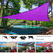 Purple Waterproof Sun Shelter Regular Triangle Sun Shade Protection Outdoor Cover Garden Patio Pool Shade Sail Awning