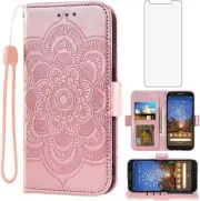Compatible with Google Pixel 3a Wallet Case and Tempered Glass Screen Protector