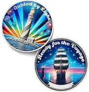 Ready for the Voyage Graduation Challenge Coin - Graduation Decorations 2025 Grad Party Coin - Class of 2025 Decor Chip Stuff - Graduation Lucky Charm Token Medal Gift for Kid High School Kindergarten