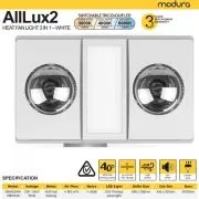 Modura AllLux2 Bathroom Heater Fan Exhaust 12W Tricolour LED Panel Light 3 in 1