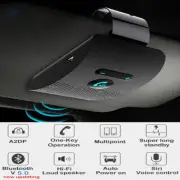 Bluetooth 5.0 Kit Speaker Receiver Music Player Noise Cancelling Sun Visor Clip