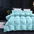 Three Geese Pinch Pleat Waterfowl Feathers and Down Comforter Queen Size Duve...