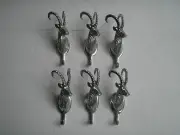 Metal Decorative IBEX WALL MOUNT COAT HOOKS of Stag Head range Set of 6 pcs *