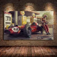 在飛比找蝦皮購物優惠-Vintage Car Poster Ferraris Cl