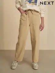 Neutral 100% Cotton Patch Pocket Barrel Leg Trousers (AB5894) | $71