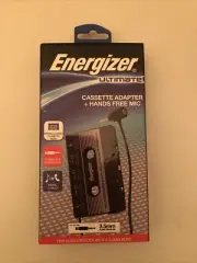 Energizer Ultimate Cassette Adapter +Hands free Mic & Push Button Controls