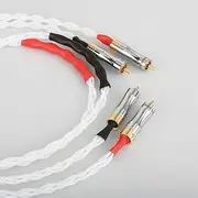 Sterling Silver Cable A082 Gold RCA 100% Sterling Silver Interconnect Audio Cable HiFi Sterling Silver RCA Cable Enthusiasts(0.5m)