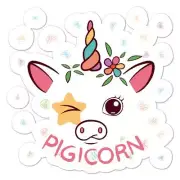 Pig Unicorn Pigicorn, Vinyl Decal Sticker, Indoor Outdoor, 3 Sizes, #7894