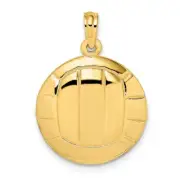 14k 14kt Yellow Gold 2-D & Polished VolleyBall Charm PENDANT 17.5 mm