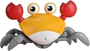 Infrared Induction Crab Crawling Toy with with Music Light Effect USB Rechargeable Crab Toy with Sensor Obstacle Avoidance Function Electric Moving Toy for Boys Girls Ages 18 Months+(Orange)