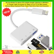 SD Card Reader for Iphone OTG Adapter Dongle Lightning to USB Micro TF Charger C