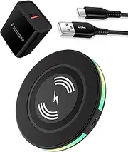 15w Galaxy S24 Ultra Wireless Charging Pad for Samsung Galaxy S24 Ultra 5G S23 Plus Z Flod 6 QI Android Wireless Charger Station for Apple iPhone 16 Pro Max 16Pro 16 Plus 15 Cargador Mat Fast Charging